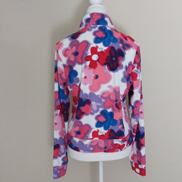 Juicy Couture Y2K Terrycloth Zip Up All Over Floral Jacket Size Large - Picture 4 of 8